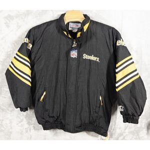 Vintage Starter Pro Line Pittsburgh Steelers‎ Puffer Jacket Mens Large